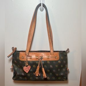 Vintage Dooney & Bourke Black Colored Monogram Shoulder Bag